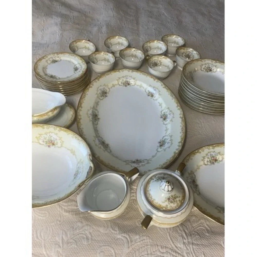 VTG Antique‎ Noritake N130 45 Pieces Place Setting Dinnerware Japan Bone China